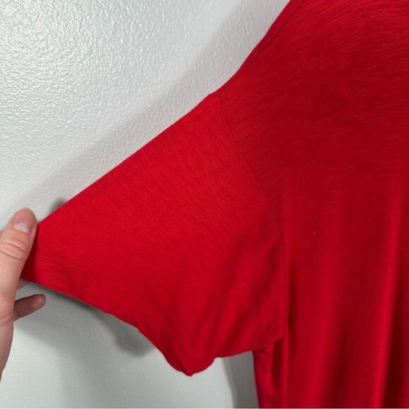 Aerie Real Soft Red Short Sleeve Oversized Give Real Tee Size Small Lightweight - Picture 14 of 14